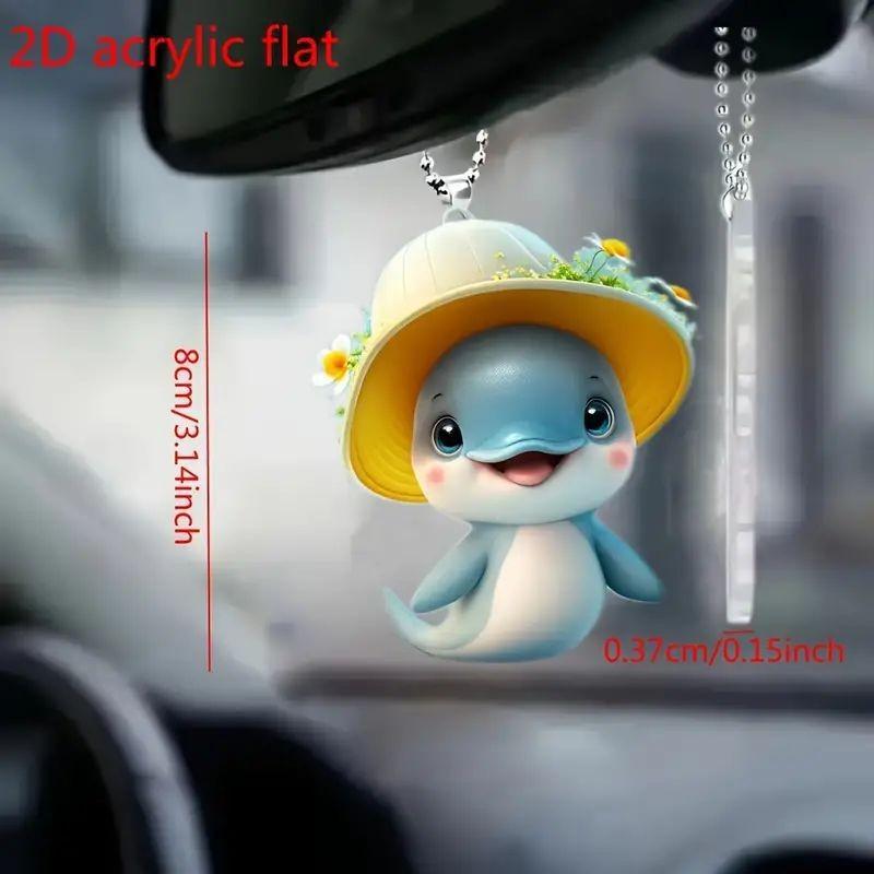 

Дельфин Акриловый Причудливый Подвеска для Автомобиля Декоративное Мультяшное Украшение для Веселого Стиля Транспортного Средства