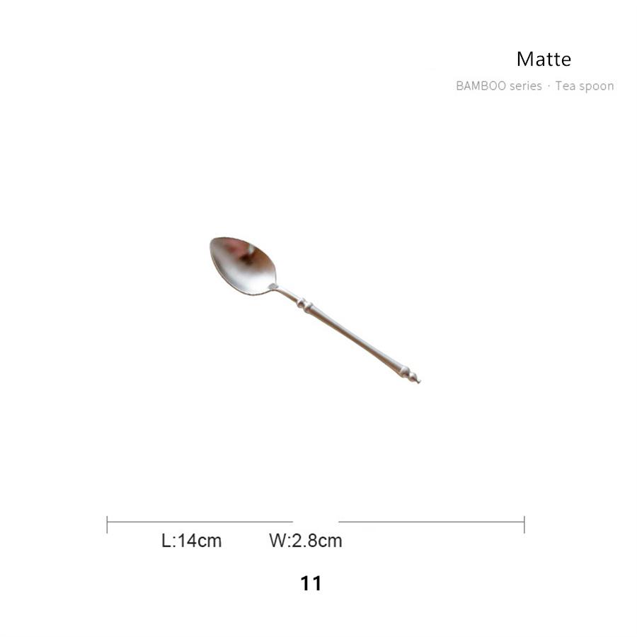 304 Stainless Steel Western Cutlery Bamboo Idea Design Japanese Retro Style Steak Knife, Fork and Spoon Set Chopsticks