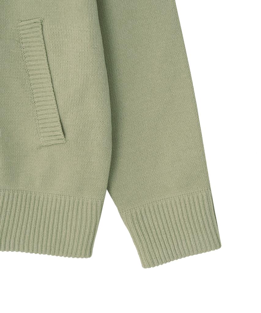 Lee Collared Zip-Up Cardigan Light Green