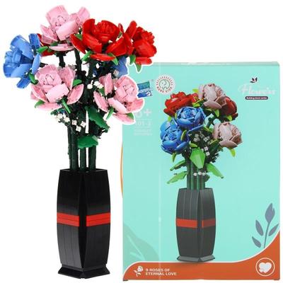 Building Blocks Flowers Bouquet of Flowers Roses In a Vase 768 Pieces