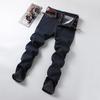 Herrenjeans in Übergröße mit hoher Taille und geradem Bein – elastisch, jugendlicher koreanischer Stil