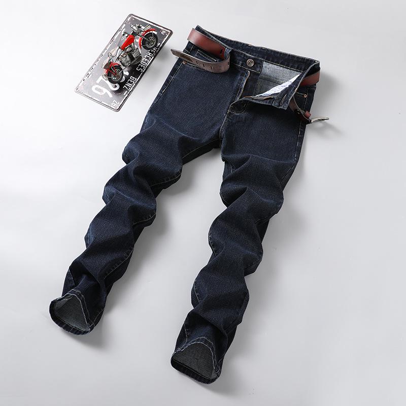 Herrenjeans in Übergröße mit hoher Taille und geradem Bein – elastisch, jugendlicher koreanischer Stil