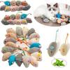 Set Rattle Cat Mouse Toy Imitation Fur Cat Mouse Toy Interactive Cat Game Toy Indoor Cat Toy