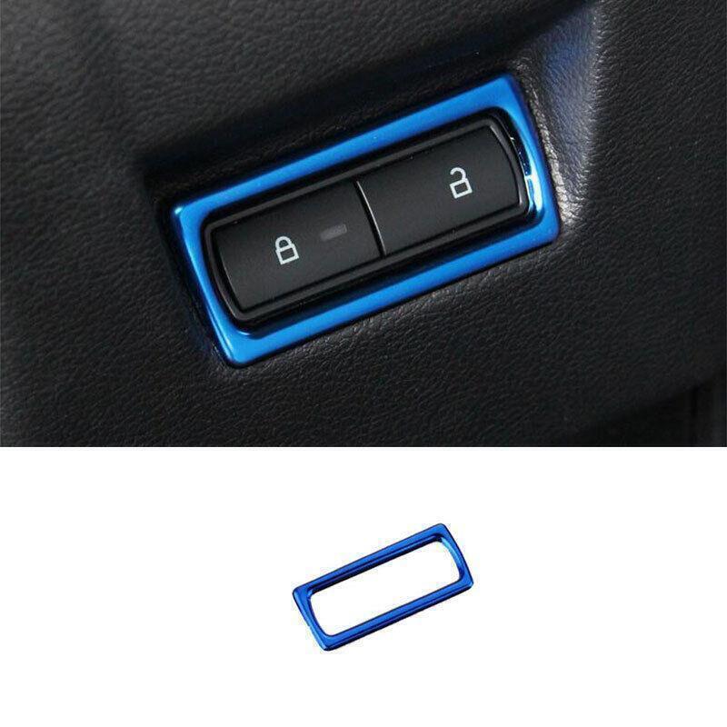 For Ford Focus 2015-2018 Blue Steel Armrest Box Rear Button Frame Decoration new