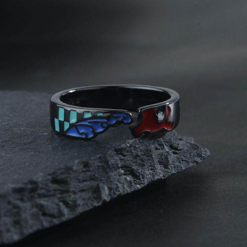 Anime Demon Slayer Kamamon Tanjiro Karakter Açılış Ayarlanabilir Yüzük Cosplay Parti Aksesuarları