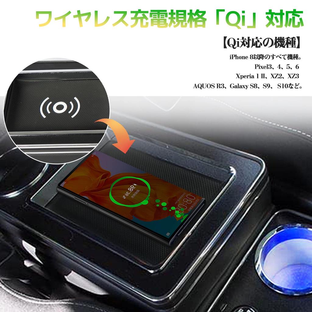 VEHSUN Wireless Charging Console Box for Toyota and with Smart USB LED and Convenient Universal Fit Voxy, Stepwagon, Noah, Estima, Wish, Console,