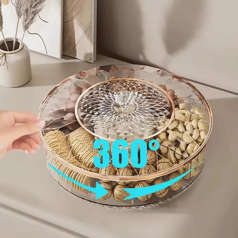 Multi layer Transparent Snacks Box Dust-proof Acrylic Dry Fruit Tray Candy Nut Storage Box Modern Living Room Sundries Container
