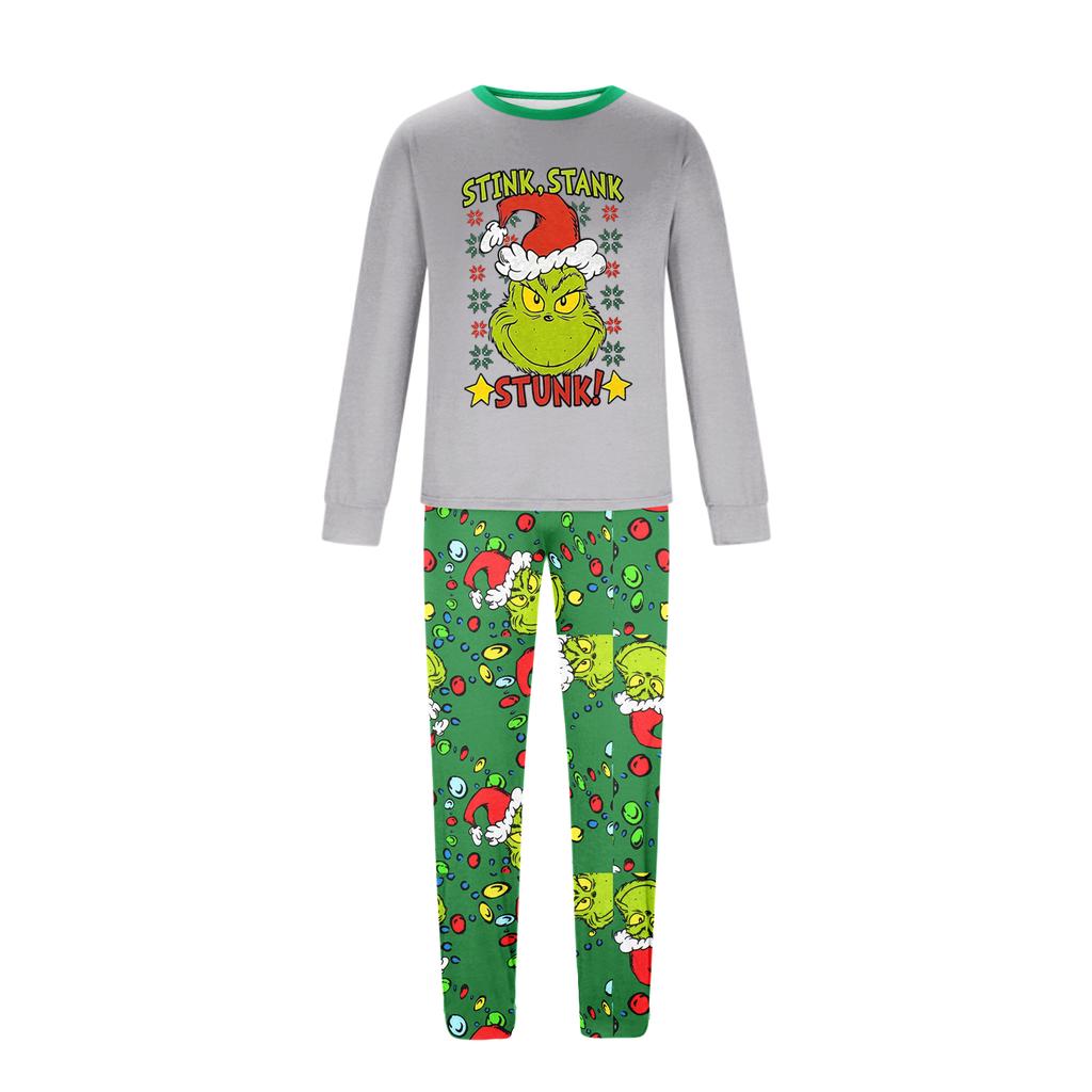 Parent-child Christmas Print Home Suit Long-sleeved Top And Pants