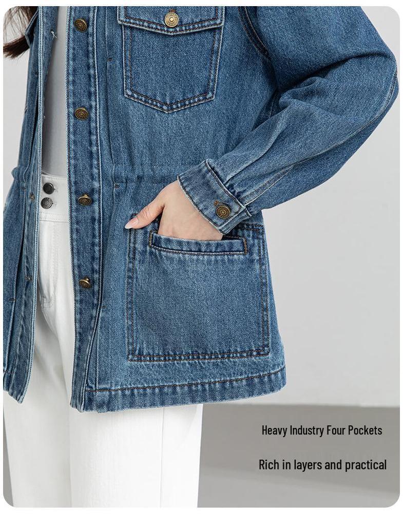 2026 American Retro Mid-Length Casual Denim Jacket