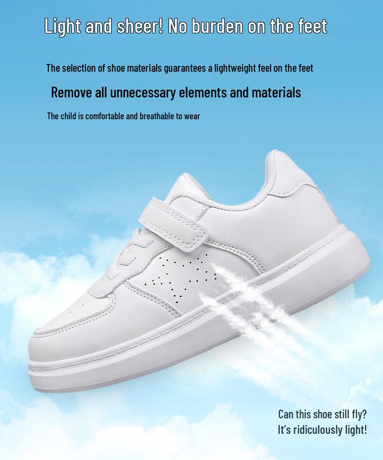 2025 Autumn Kids' Breathable White Mesh Sports Shoes for Boys & Girls