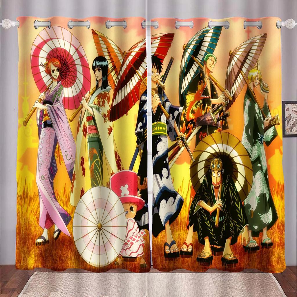One Piece Monkey D Luffy Curtain Cartoon New World Animated Fashion Suitable for Bedroom Kids Adult Room Decoration Gifts