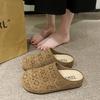 Hollow Bag Head Half Slippers Women's 2025 Summer New Outer Wear Thick-soled Casual Cool Slippers Versatile Soft-soled Shoes