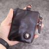 Neue Tasche Geldbörse für Herren, Vintage Japanisches pflanzlich gegerbtes Leder, Gebrauchte Geldbörse, Münzbörse, Schlüssel Tasche für Damen, Karten Tasche