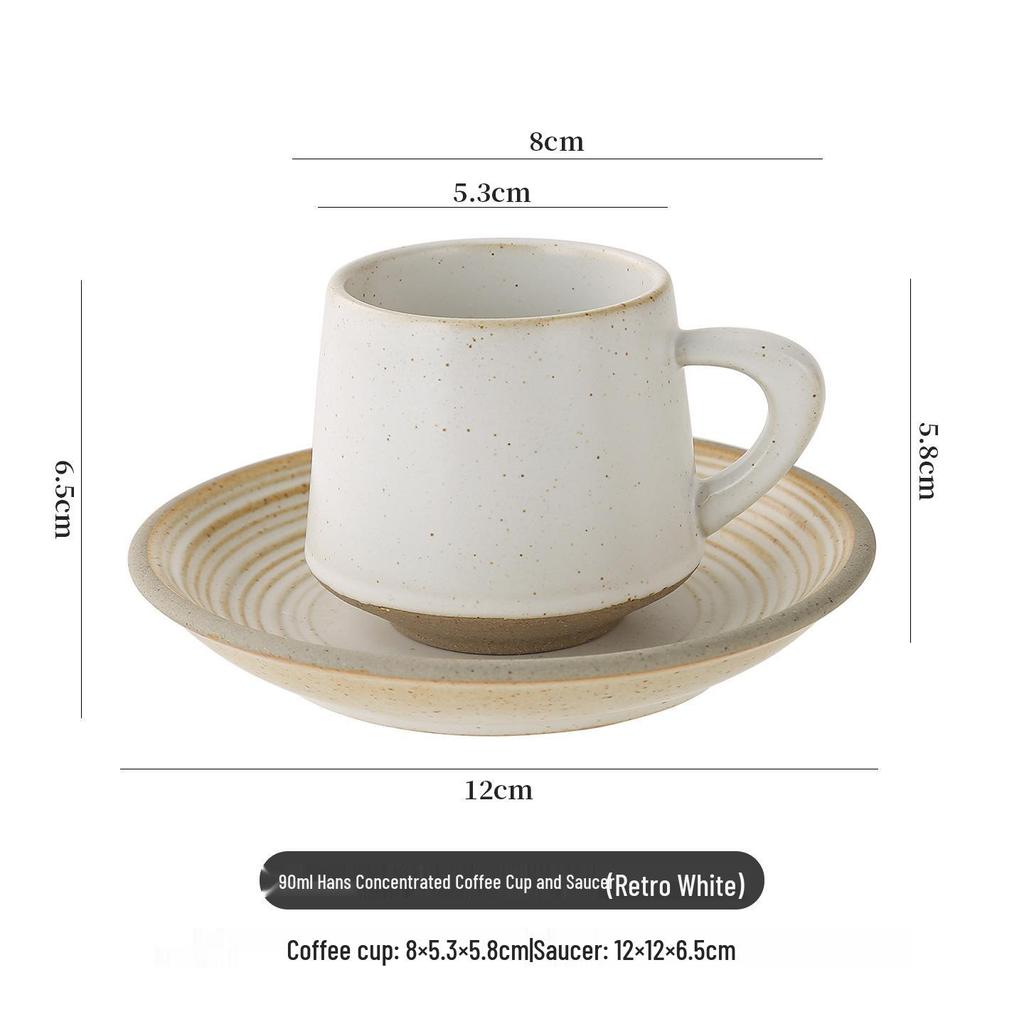 Exquisite Japanese Ceramic Espresso Cup and Saucer Set, 90ml Capacity