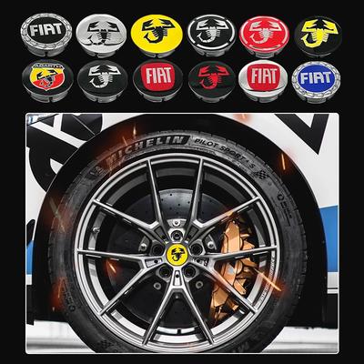 4pcs 3D 50mm Logo Car Emblem Wheel Center Hub Cap Auto Rim Refit Dust-proof Badge Covers Emblem Accessories For FIAT Abarth