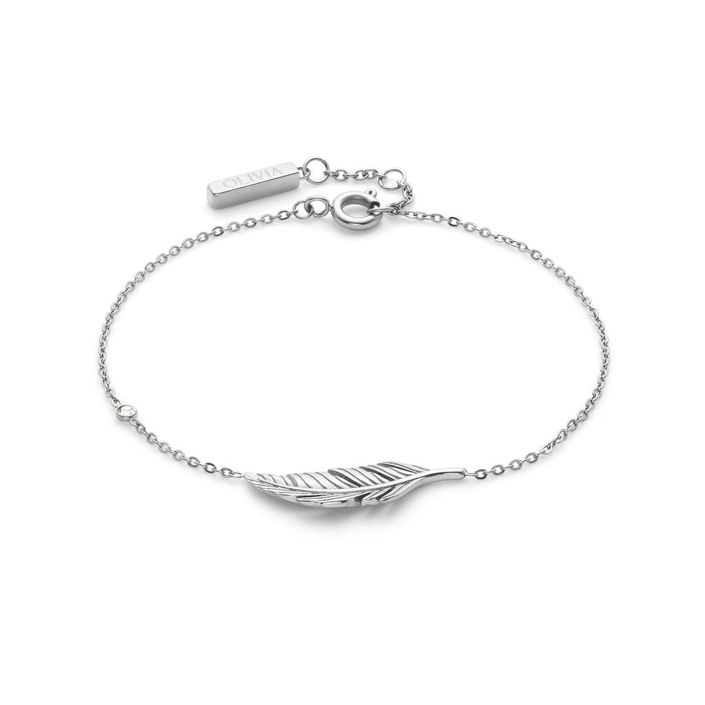 Olivia Burton Signature Feather Silver Authentic Imported Bracelet, 24100215,