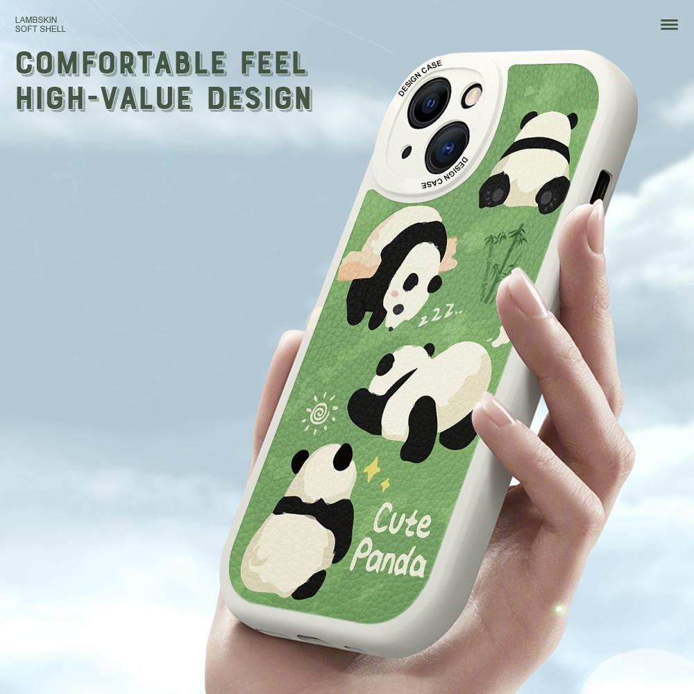 Niedliche Panda-PU-Leder-Handyhülle für Infinix VIVO OPPO Reno Realme Huawei Nova Honor Smartphone-Hülle