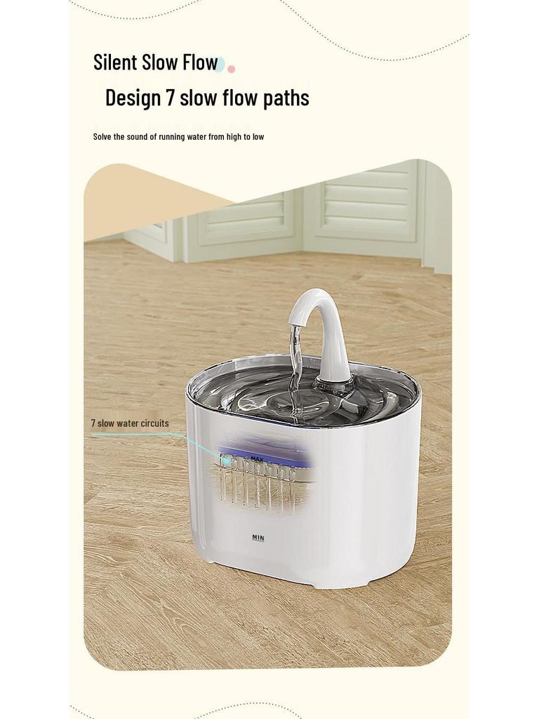 Silent Wireless Cat Water Fountain with Live Circulation and Filter
