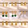 Multi‑Style Stone‑Set Pearl Women Earrings, 18K Gold‑Plated Copper Versatile Temperament Ear Jewelry