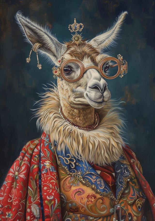 Premium Vintage Royal Animal Pet Portrait Posters and Prints Canvas Printing Wall Art Picture for Living Room Home Decor Gifts