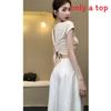 Tshirt For Women With Tiefront Design And Hollow Back For Casual Summer Wear