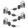 4pcs Durable Drawer Lock with Key Keyed Alike Cylinder Drawer Lock Security Cabinet Cam Lock  Office