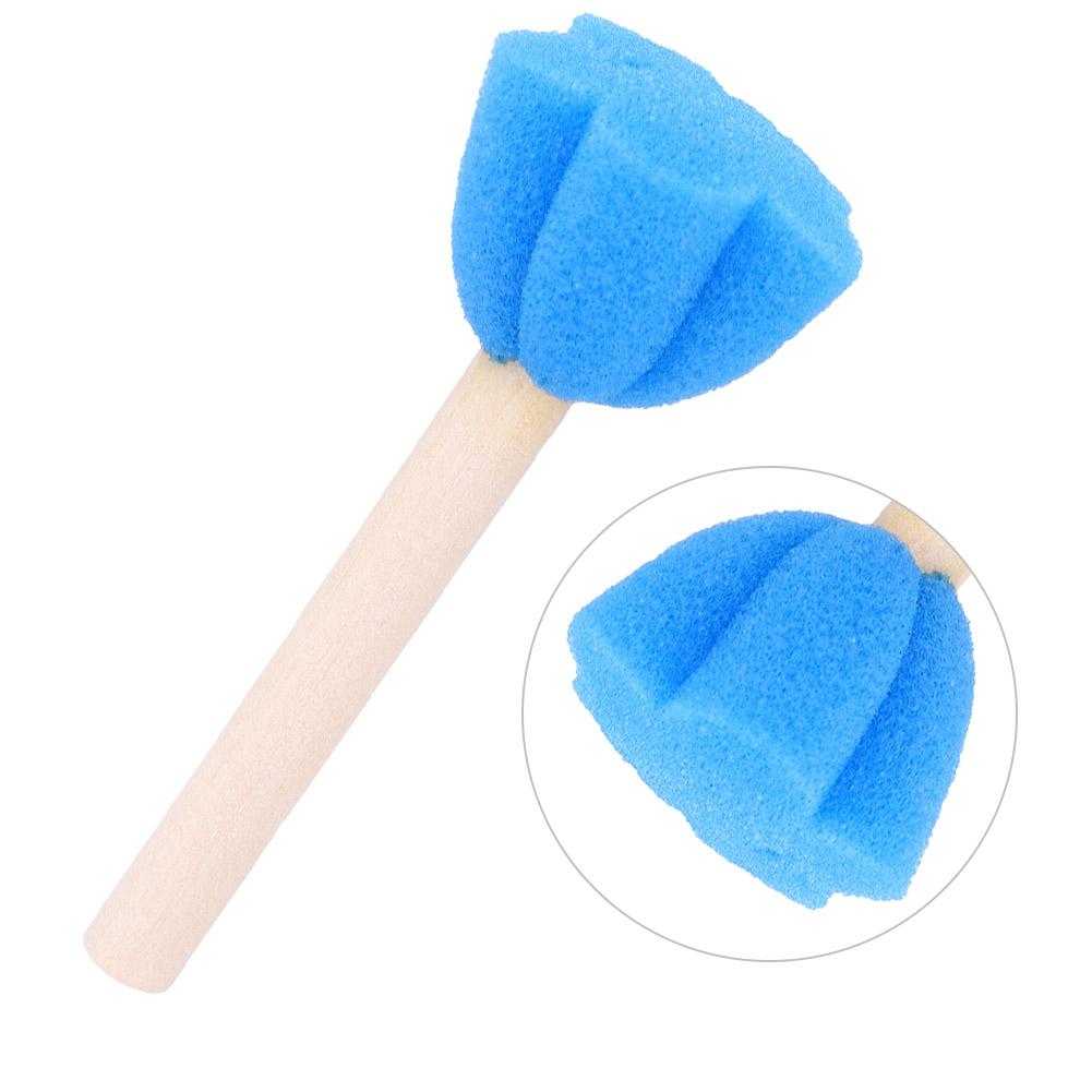 5 Stück Bunte Mini DIY Malerei Schwamm Dichtungen Pinsel Werkzeug Holzgriff Zeichnung Spielzeug Versorgung