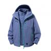 Men Women Outdoor Hooded 3-in-1 Waterproof Windproof Hiking Jacket Thick Warm Loose Fit Winter Fall