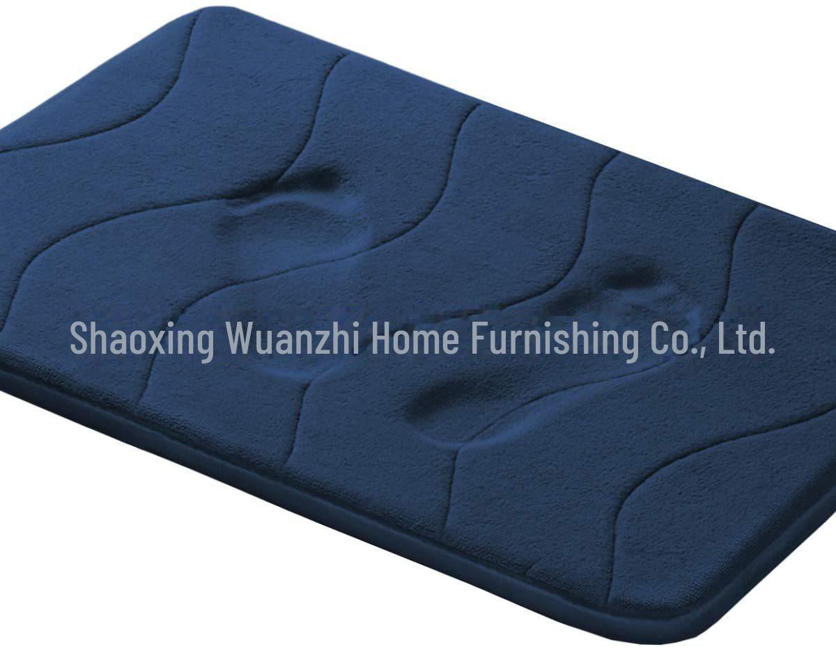 

Фланелевый вспененный нескользящий впитывающий коврик для ванной и кухни 17x24 inches темно-синий