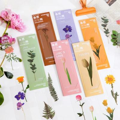Marcadores de série de flores, 5 peças para livros pvc marcador de página marcador de página fofo artigos de papelaria material escolar de estudante