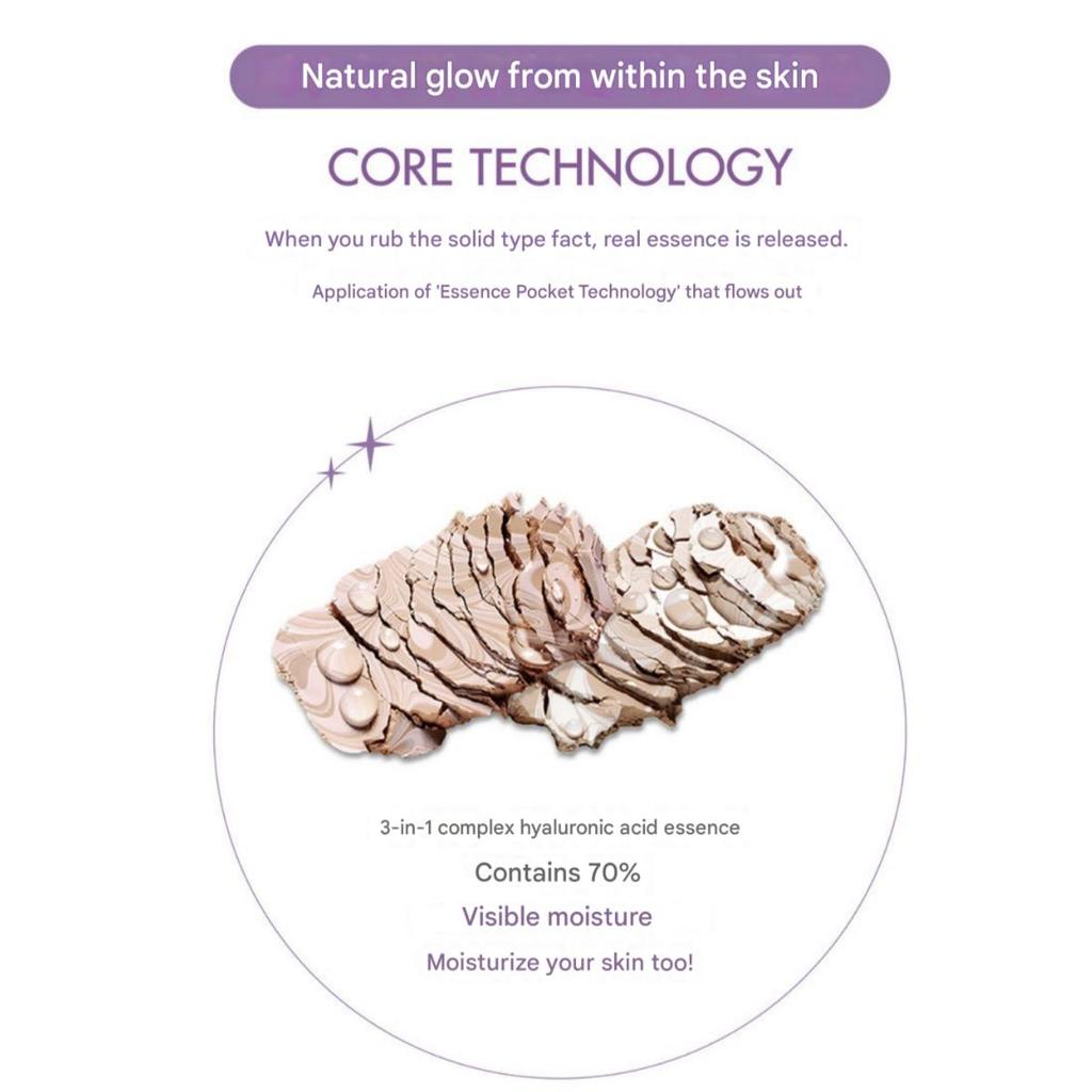 [Age 20's] Shining Drops Edition Essence Cover Pact Purple (Case +3 refills)