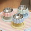 Stainless Steel Anti-Spill Cat Bowl with Chin Protection and Elevated Pudding Flower Design