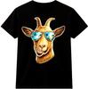 Funny Goat T Shirt Sunglasses Cool Farm Animal Graphic Tee Casual Top