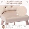 4-Leg Chair, Beige Velvet Dining Chair, High Backrest, with Button Tufting, Solid Wood Frame, Beige (Set of 2)