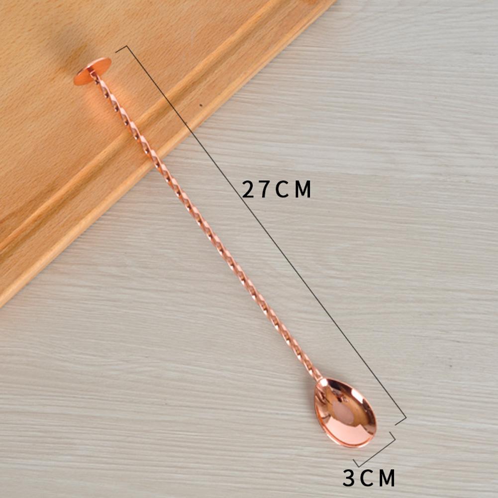 304 Stainless Steel Threaded Bar Spoon Swizzle Stick for Coffee Cocktail Mojito