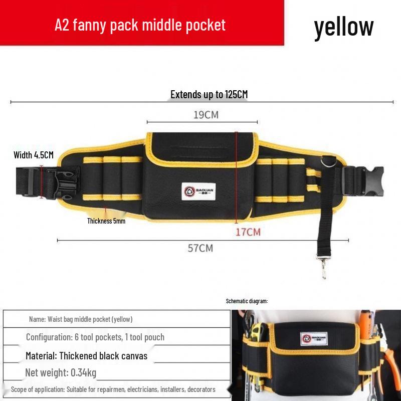Thickened Multi-functional Tool & Storage Pouch for Electricians and Woodworkers
