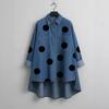 European and American cross-border 2026 printed imitation denim stand-up collar casual shirt