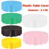 Large Plastic Circular Table Cover Cloth Wipe Clean Party Tablecloth Covers