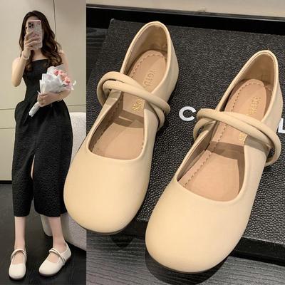 Damenschuhe 2025 neu Herbst Französische flache Schuhe mit weicher Sohle Sanfte Oma-Schuhe Mary Janes Kleine Lederschuhe