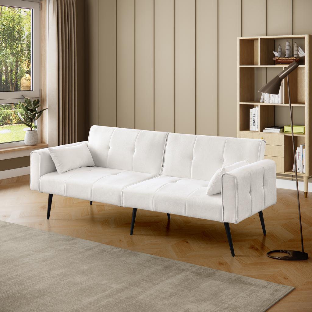 Futon Sofa Bed, Modern 68" Futon Couch Convertible to Bed, Sleeper Living Room Furniture futon set - Fits Small Spaces