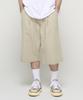 CARGOBROS Cotton Wide Curved Half Denim Pants (Beige)