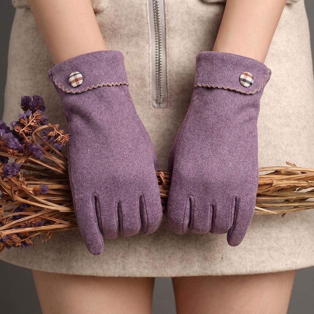 Warm Gloves Three-Line Cycling Rabbit Velvet Men'S And Women'S Fashion Cold-Proof Touch Screen Velvet Outdoor Autumn And Winter Gloves