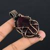 Red Labradorite Handmade Copper Wire Wrapped Pendant Jewelry 2.8" E7c21