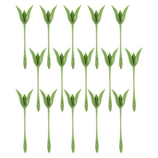 4/5/6/7/10/15/20/30 Stück Rosen-Serviettenhalter Grüner Stiel Blume Serviettenhalter für Abendessen Hochzeitsfeier Hotel Restaurant Esstischdekoration