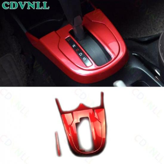 Central Console Gear Shift Frame Panel For Honda Fit Jazz 2014- Bright Red