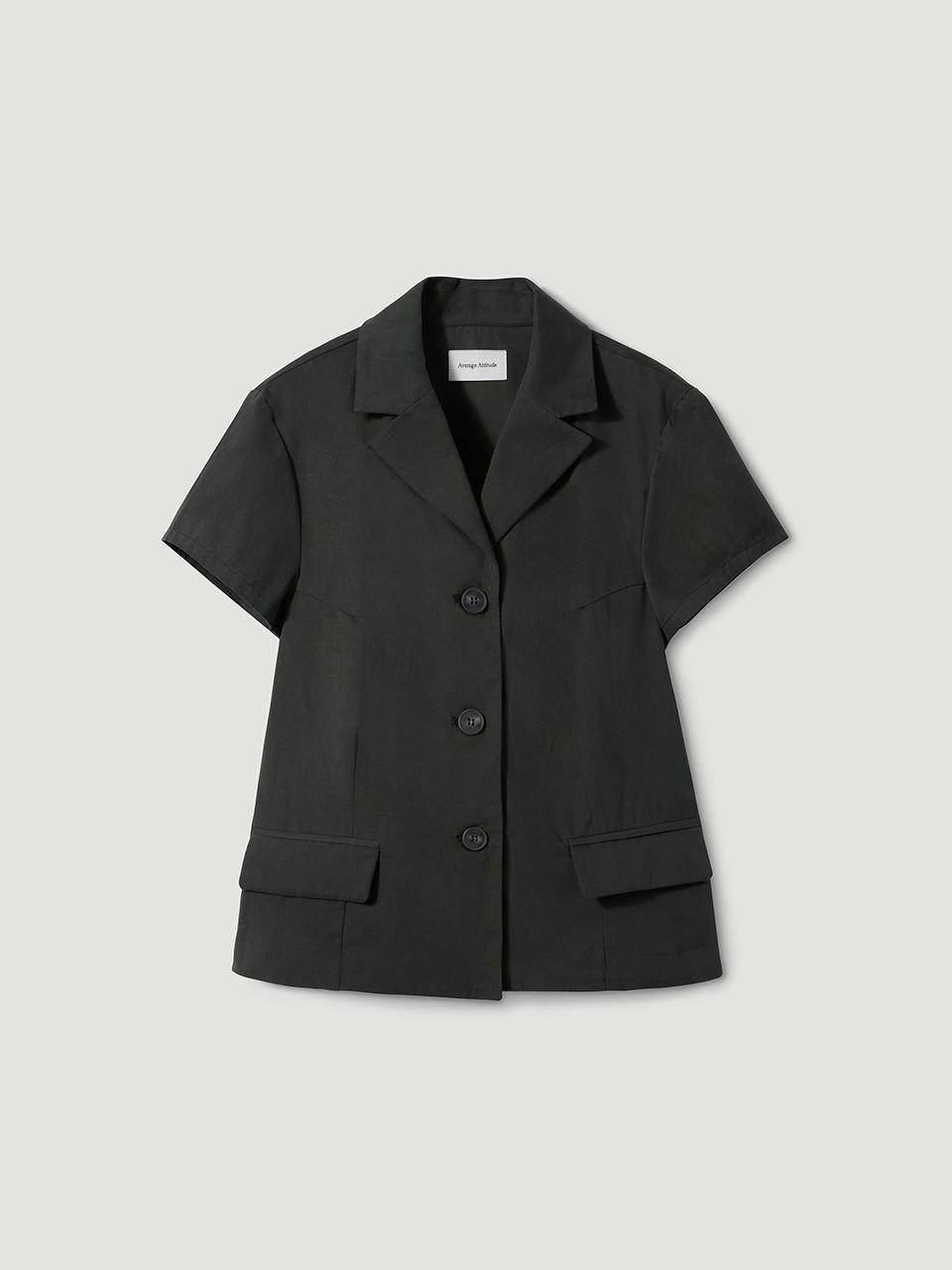 Average Attitude Tailored Shirt Jacket_Charcoal Khaki Charcoal Khaki/Os