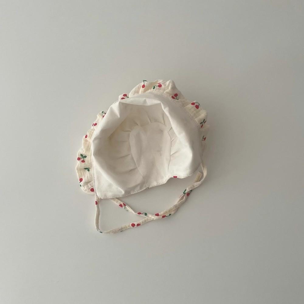 Floral Printed Sunshade Cap Breathable Princess Hat New Ear Protection Hat  Newborn