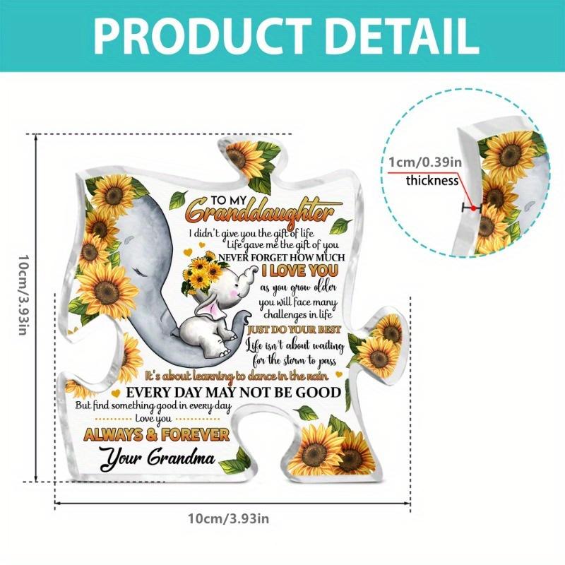 Barnbarnspresent till födelsedag och examen, Akrylpusselskylt med kärleksfullt budskap, Familjefest Bordsdekoration