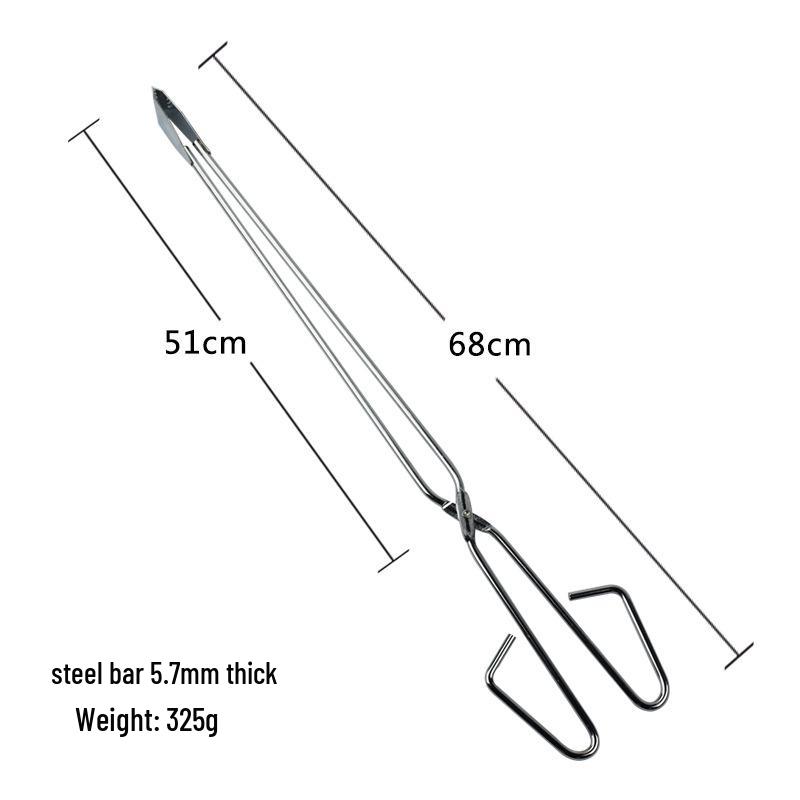 Clești extra lungi pentru cărbune pentru grătar în aer liber și aragaz de uz casnic