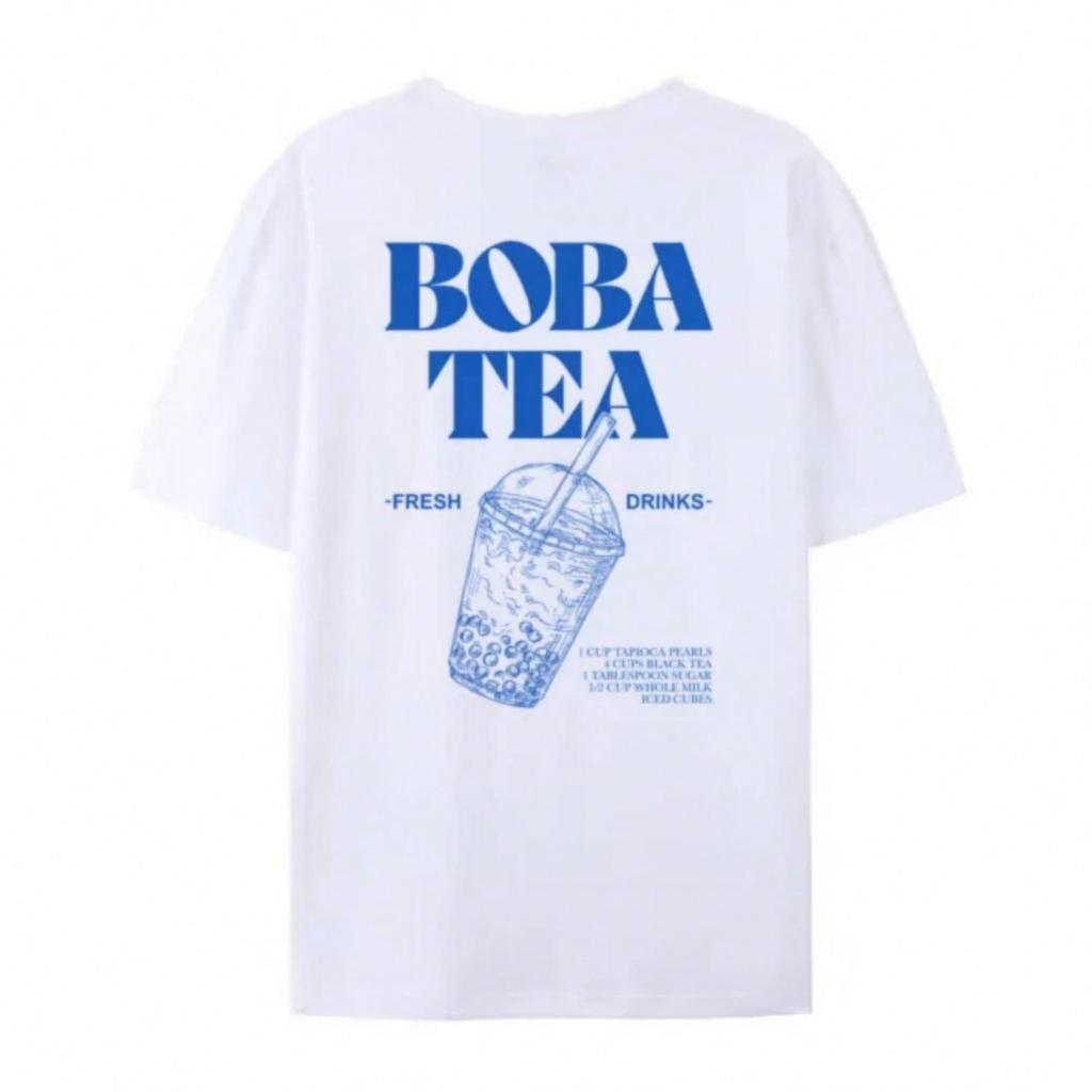 Retro Ästhetik Rückendruck Boba Tee Süße Bubble Tea Grafik T-Shirts Foodie T-Shirt Unisex Locker Vintage Mode Tops
